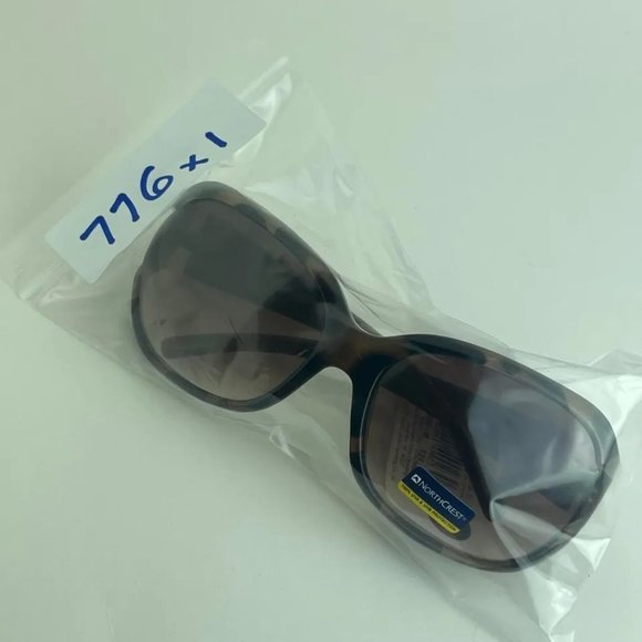 SG00776 NORTHCREST Sunglasses for Women 100% UVA/UVB, Square Black/Brown - Picture 5 of 6